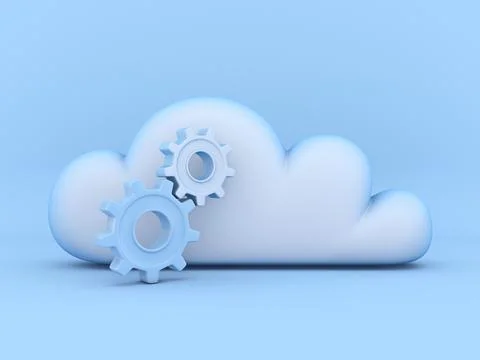 Cloud concept of configuration saving 3D Stock Illustration