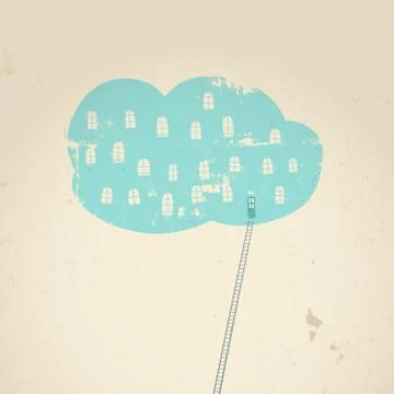 Cloud concept. Connect with cloud. Illustrazione stock