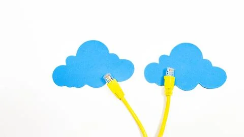 Cloud concept with connected cable 库存照片
