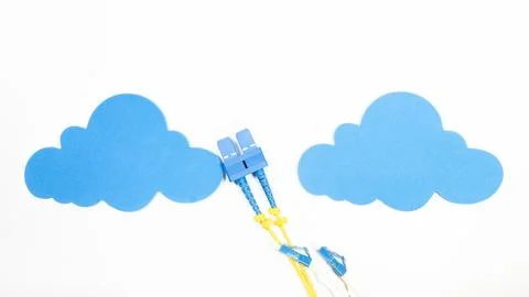 Cloud concept with connected cable 库存照片