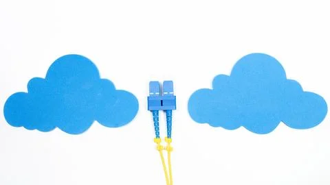 Cloud concept with connected cable Stock Photos