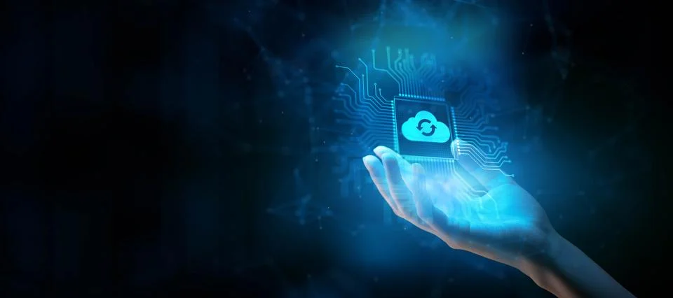 Cloud Concept: Enabling Scalable Solutions for Data Storage Illustrated on a  Stock Photos