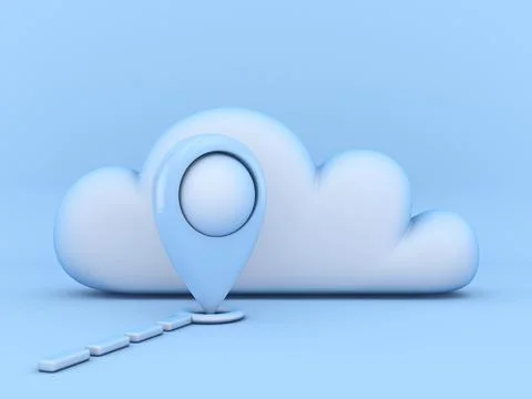 Cloud concept of favorite places 3D Stock Illustration