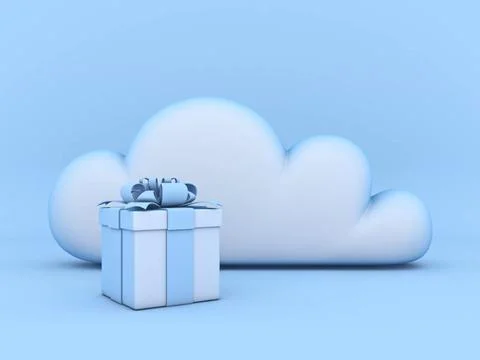 Cloud concept gift 3D Cloud concept gift 3D rendering illustration isolate... 写真素材