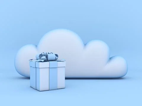 Cloud concept gift 3D 스톡 일러스트