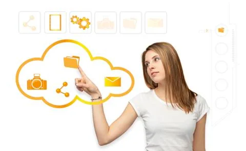 Cloud concept girl Stock Illustration