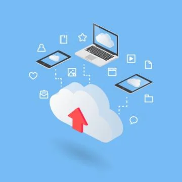 Cloud concept isometric style illustration Stock Illustration