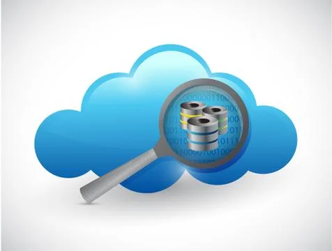 Cloud concept magnify data server Illustrazione stock