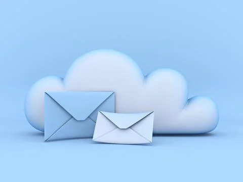 Cloud concept mails storage 3D Stock Illustration