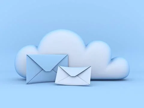 Cloud concept mails storage 3D Cloud concept mails storage 3D rendering il... 写真素材