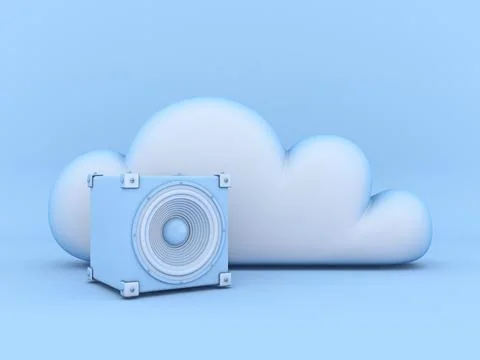 Cloud concept of music storage 3D イラスト素材