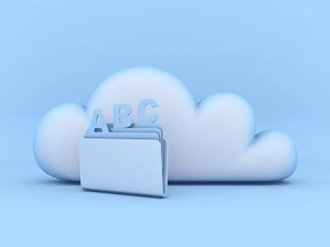 Cloud concept sorting files 3D Stock Illustration