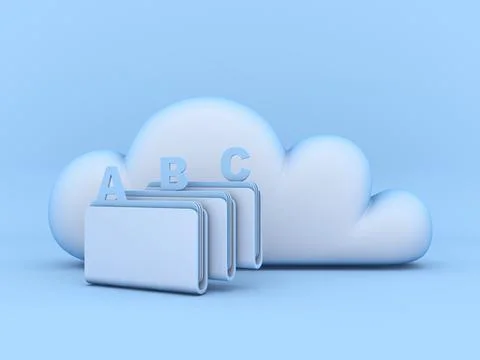 Cloud concept sorting folders 3D Illustrazione stock