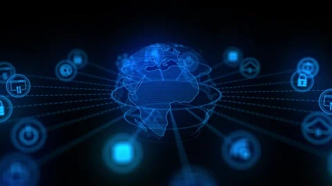 Cloud concept technology background and network security Stock Footage 310140318