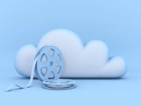Cloud concept video streaming 3D Stock Illustration