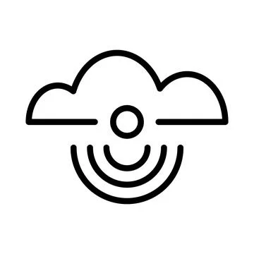 Cloud connect icon line isolated on white background. Black flat thin icon .. イラスト素材