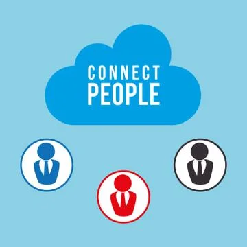 Cloud with connect people Stock Illustration