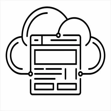 Cloud connected browser interface technical icon 8K with image ratio Stock Illustration