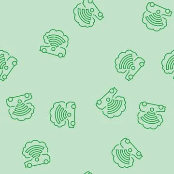 Cloud connected car autonomous vehicle line seamless pattern イラスト素材