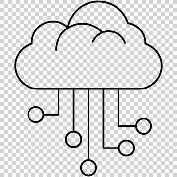 Cloud connected with circuit board node lines イラスト素材