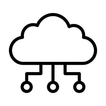 Cloud connected to three devices icon illustration Stock Illustration