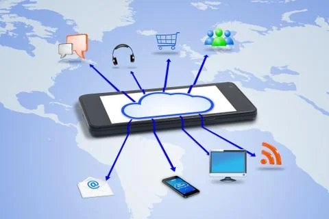 Cloud, Connecting World 写真素材