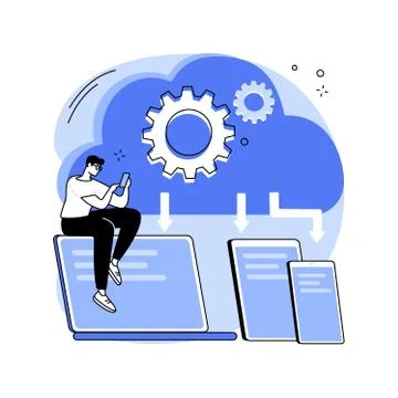 Cloud connection abstract concept vector illustration. Stock Illustration