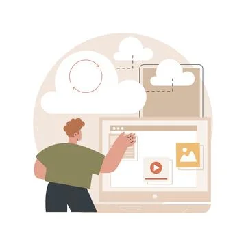 Cloud connection abstract concept vector illustration. Stock Illustration