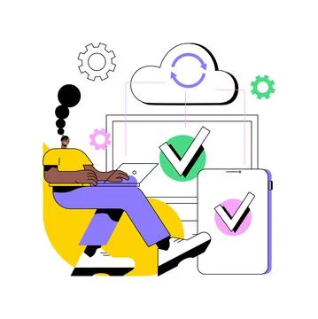 Cloud connection abstract concept vector illustration. Stock Illustration