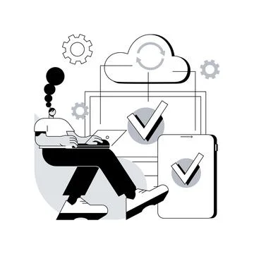 Cloud connection abstract concept vector illustration. Stock Illustration