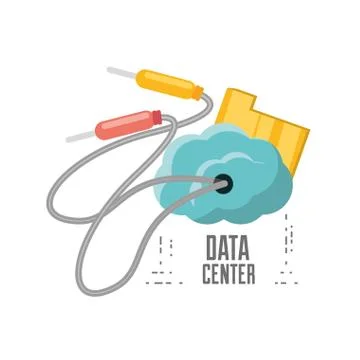 Cloud connection and data center information Stock Illustration