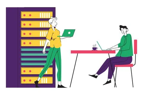 Cloud Connection and Network Access Illustrazione stock