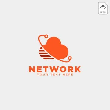 Cloud connection communication creative logo template vector illustration Illustrazione stock
