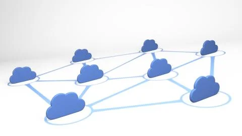 Cloud connection concept - 3D render Stock Illustration