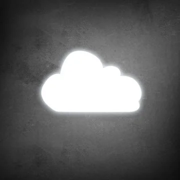 Cloud connection concept Background with white cloud icon on cement wall ,... Stock Photos