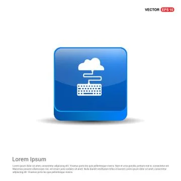 Cloud Connection Icon - 3d Blue Button 스톡 일러스트