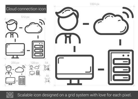 Cloud connection line icon Stockillustratie