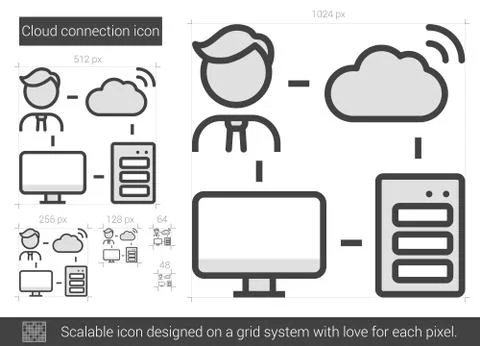 Cloud connection line icon Stock Illustration