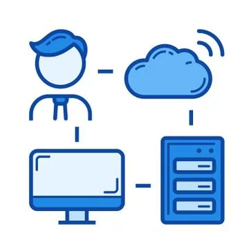 Cloud connection line icon. Stockillustratie