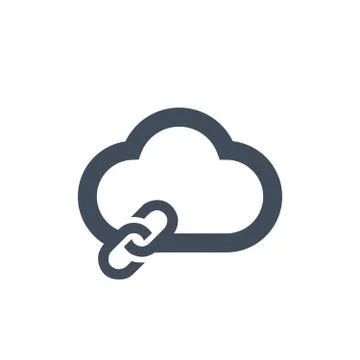 Cloud connection link icon. Vector illustration isolated on clean background. Stock Illustration