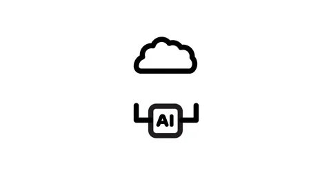 Cloud connection minimalist stroke icon animation isolated on white background Vidéo 334647496
