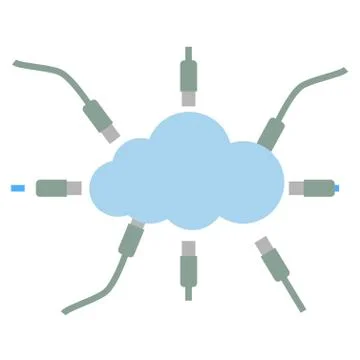 Cloud connection simple illustration on white background 스톡 일러스트