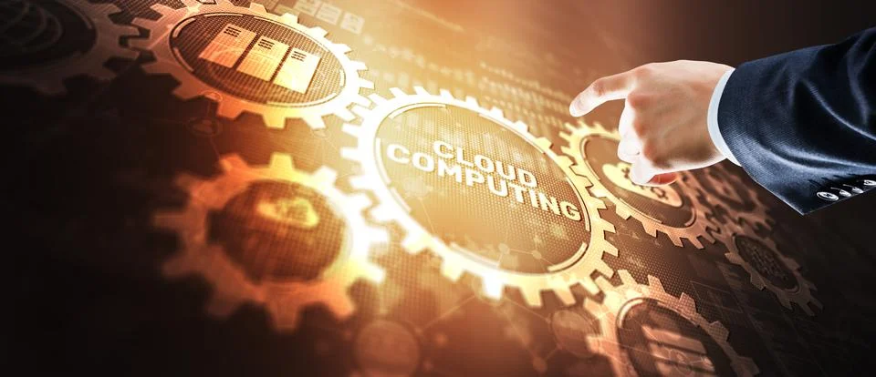 Cloud connection technology. Data transfer computing technology Stock Photos