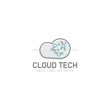 Cloud with connection technology logo design icon illustration Stock Illustration