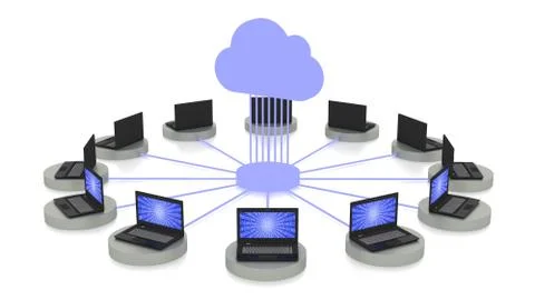 Cloud connections on white Illustrazione stock