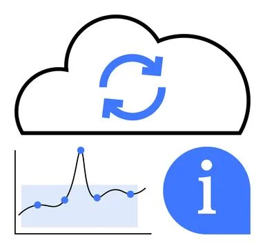Cloud Connectivity and Data Insight for Modern Information Systems Stock Illustration