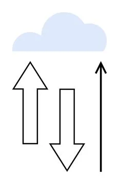 Cloud Connectivity and Data Transfer Symbolism with Upward and Downward Arrow 스톡 일러스트