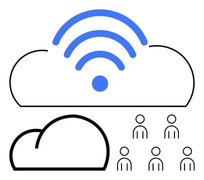 Cloud Connectivity and Networking Wireless Control and Data Management for .. イラスト素材
