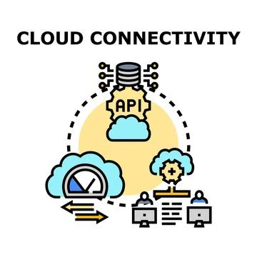 Cloud connectivity concept illustrating digital data networking 스톡 일러스트