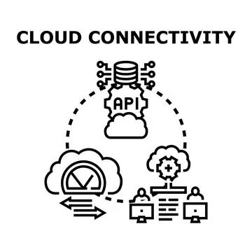 Cloud connectivity concept illustrating digital data networking Stock Illustration